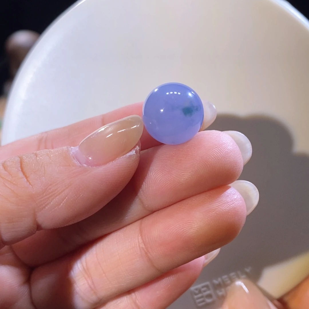 翡翠未镶嵌吊坠(不含链)翡翠蓝紫飘花珠卡14.4