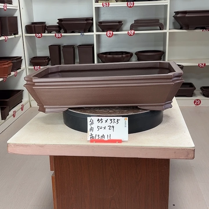 紫砂花盆中切角大