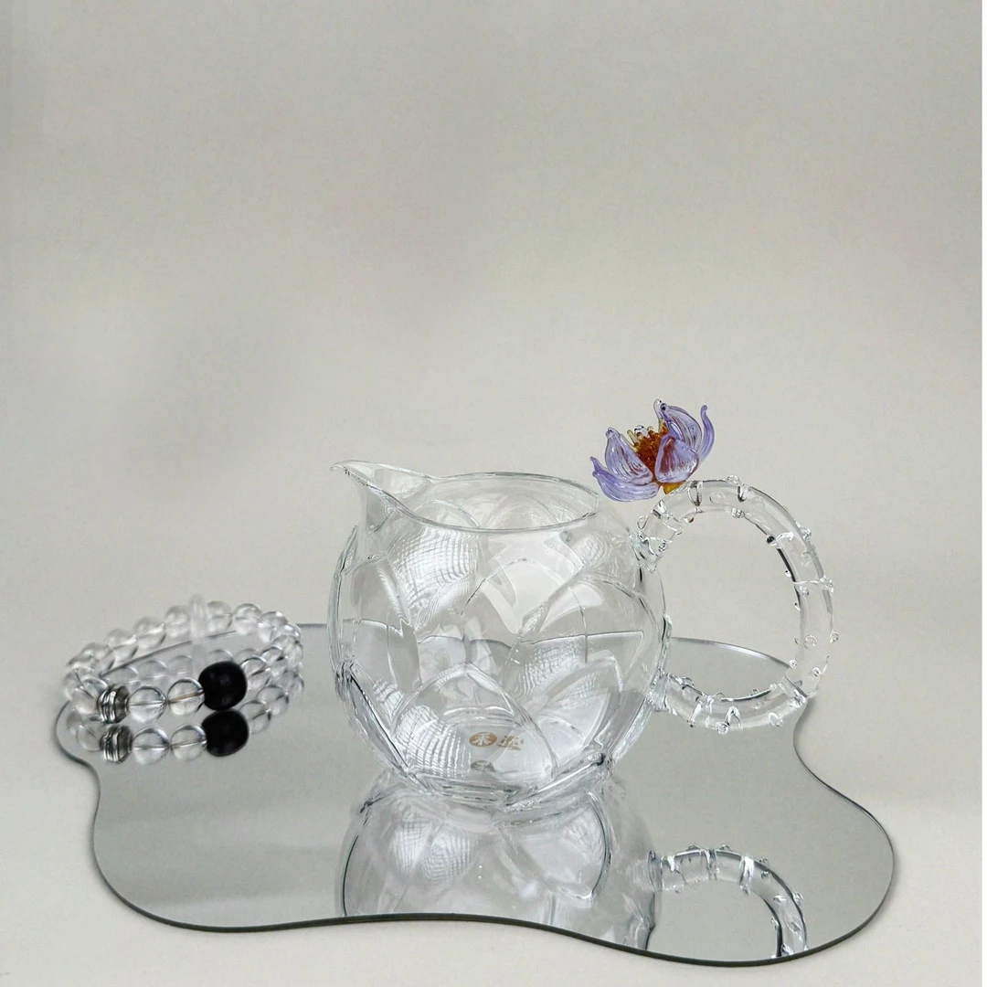 禾墨 莲华茶海 玻璃茶具 公道杯 高端茶具 莲花公道杯
