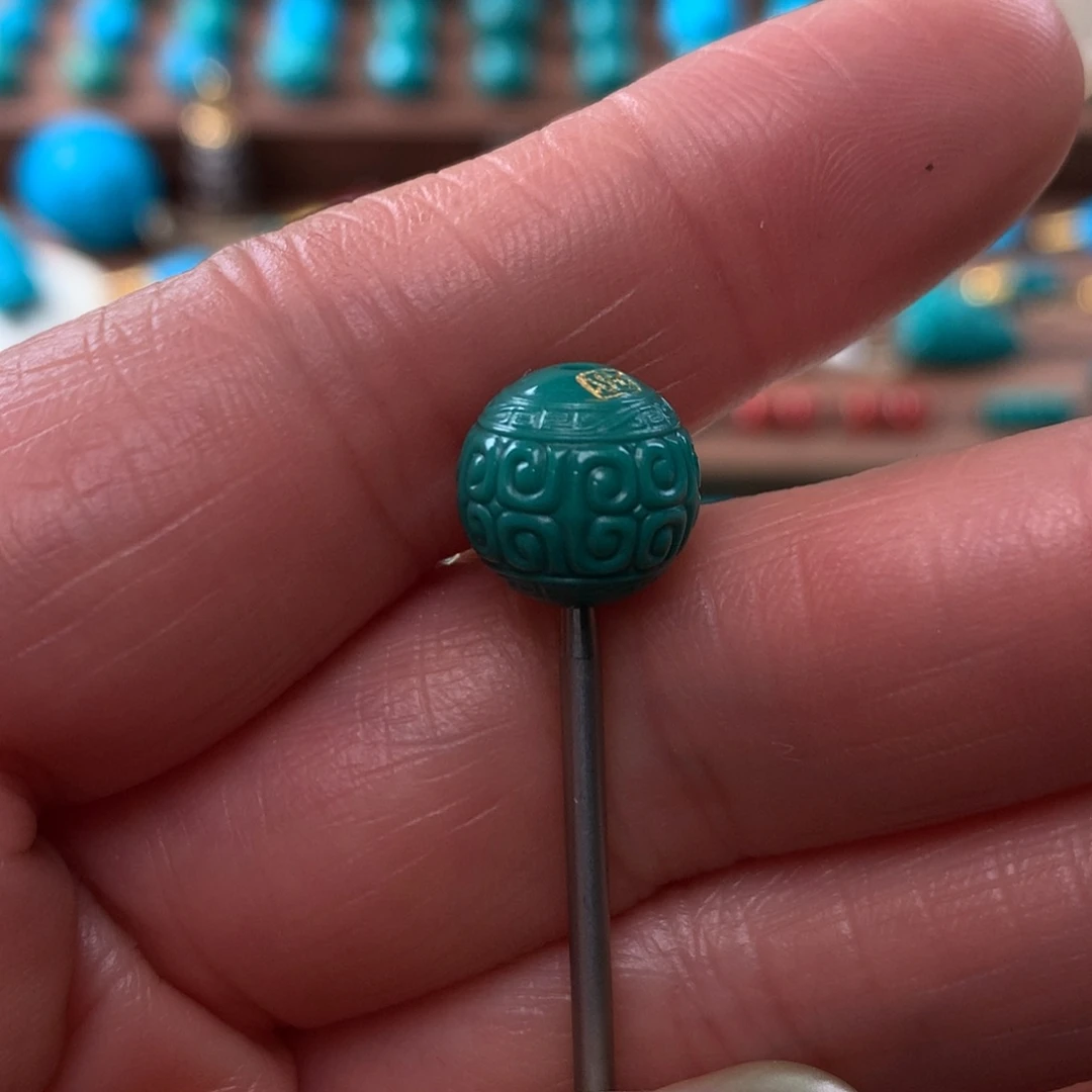 绿松石回纹圆珠未镶嵌
