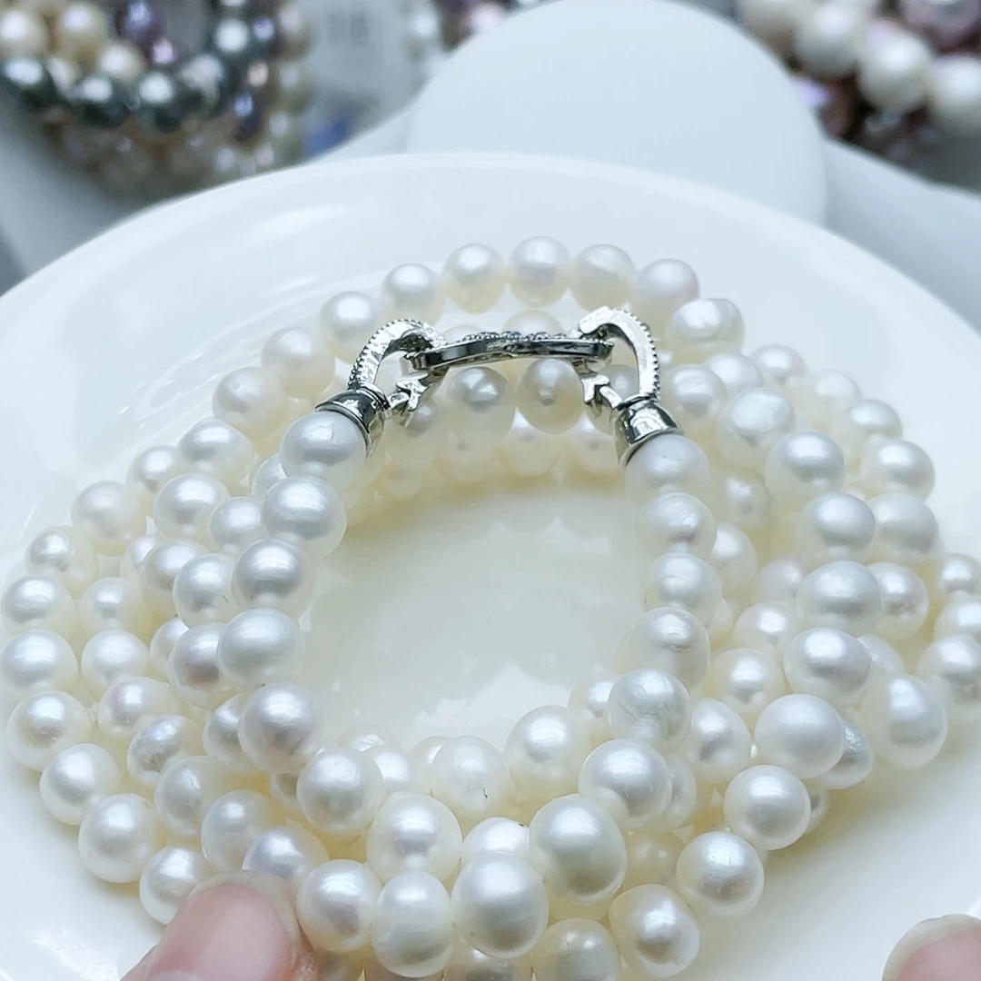 淡水珍珠颈饰钛钢