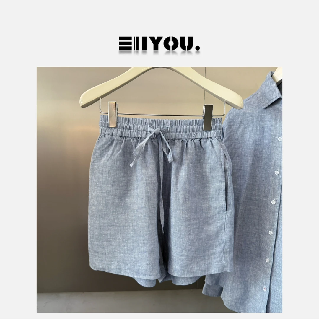 【ENYOU定制】混蓝色 亚麻短裤