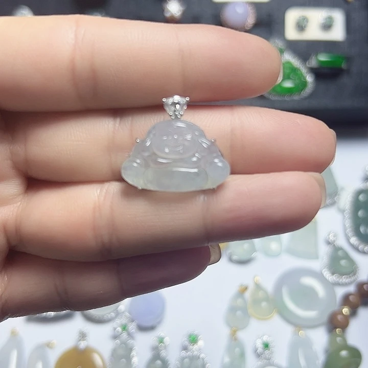 颈饰未镶嵌翡翠佛公吊坠