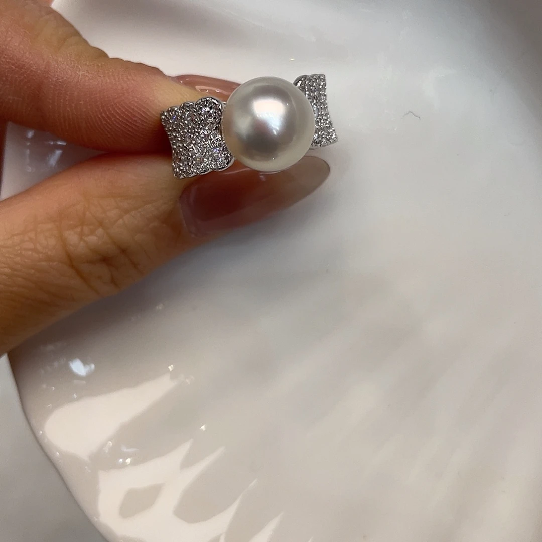 银S925镶嵌海水珍珠戒指