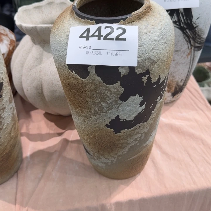 初***心瓷片景德镇高温花器编码4422高32口8默认无孔