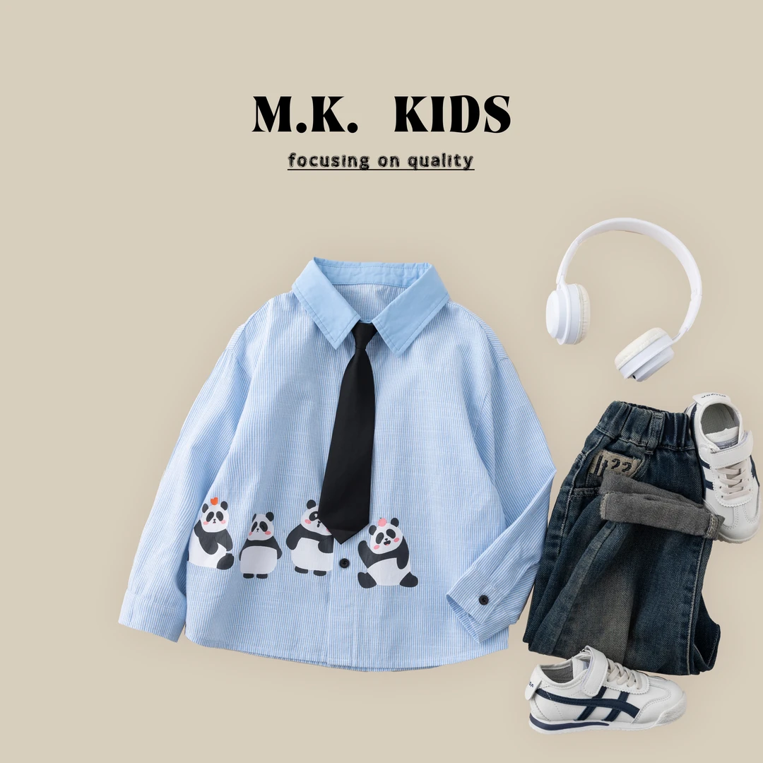 现货儿童春款衬衫2025新款男童时尚帅气长袖上衣CA8236华子童装