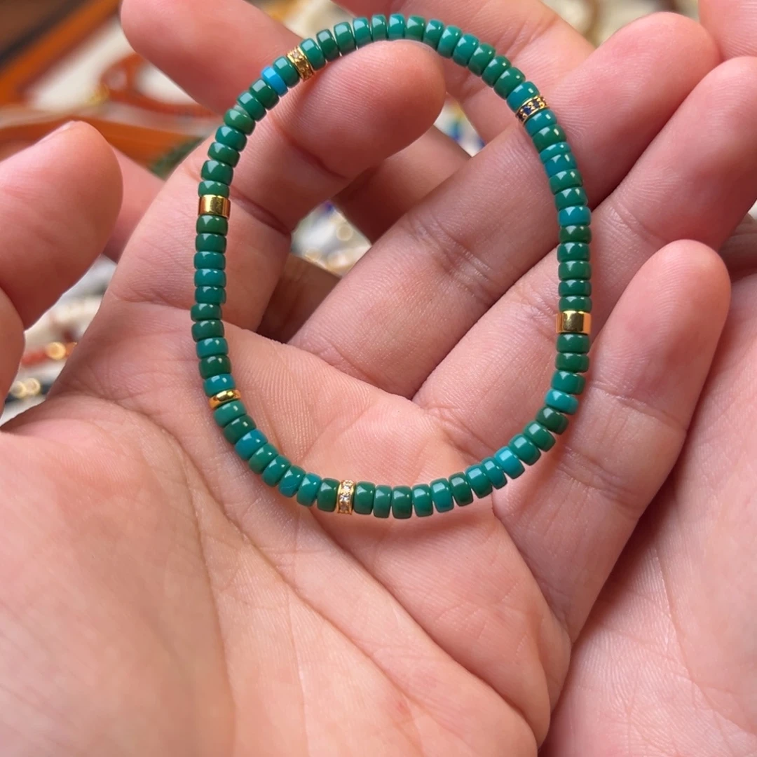 未镶嵌绿松石手链男女