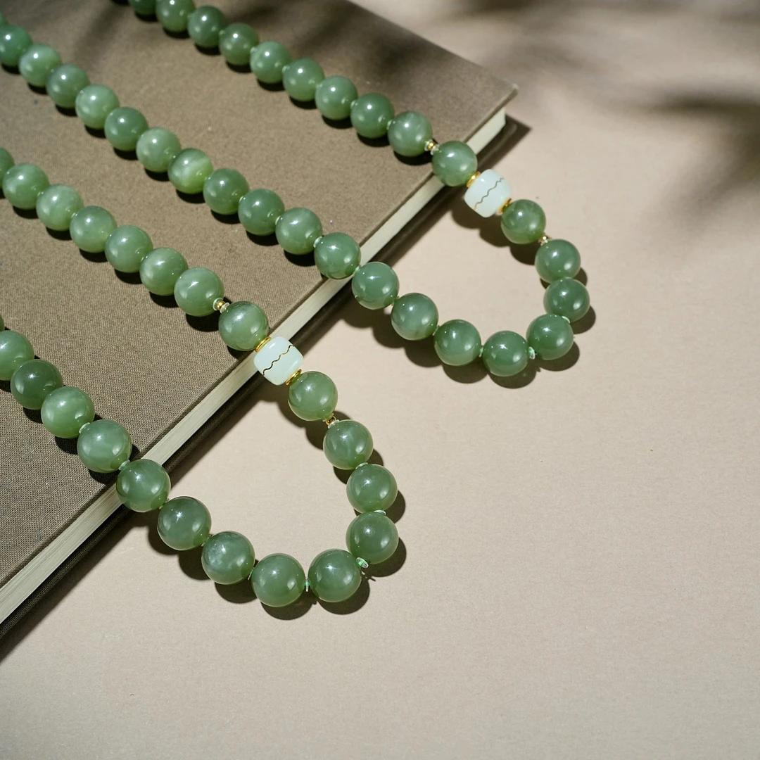 天然和田玉12mm项链 多样性发一 YC1660069