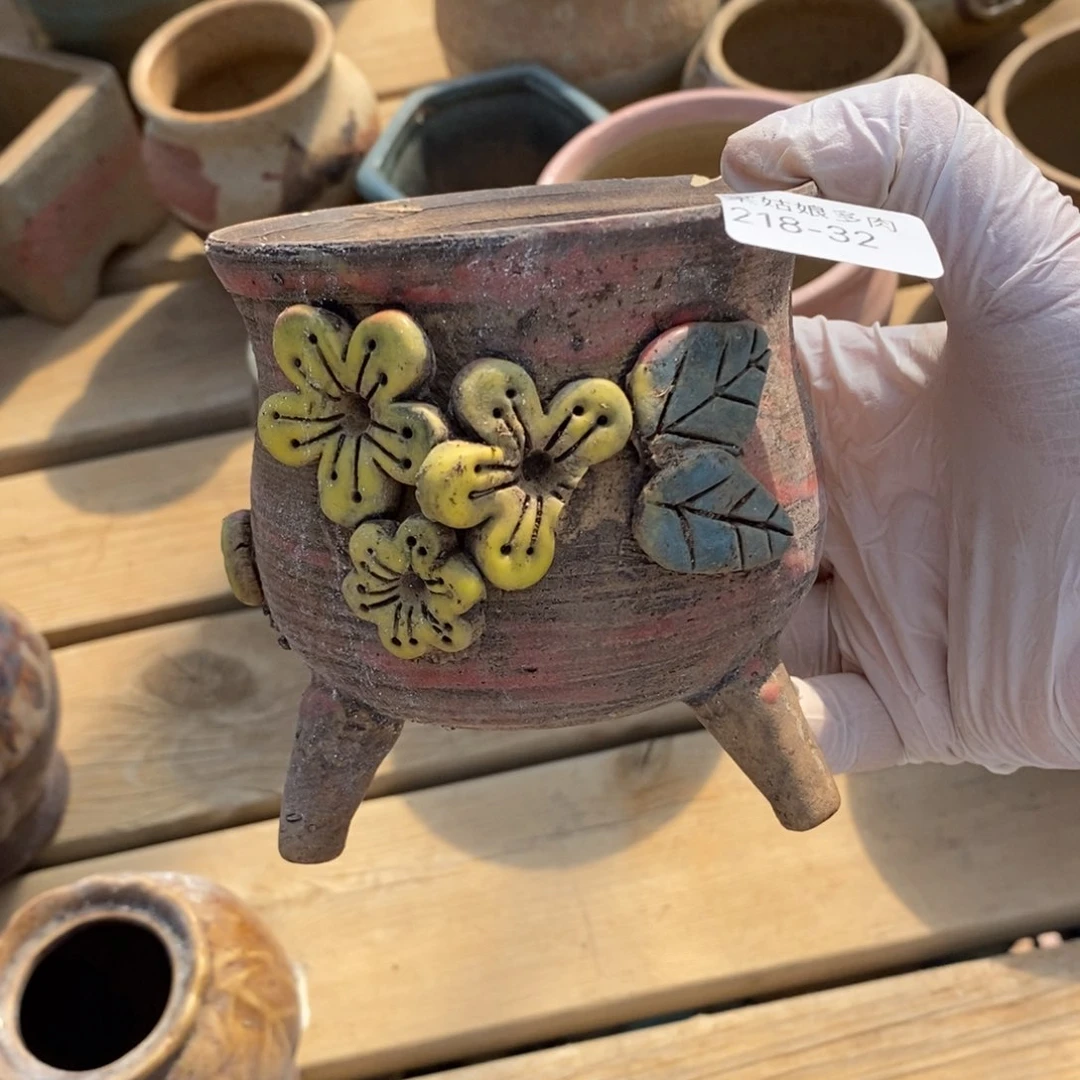 红陶若****见32号多肉盆一个呀瑕疵