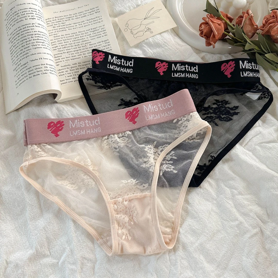 运动辣妹~日系ol蕾丝内裤女夏低腰性感纯欲透气无痕内裤女生女士