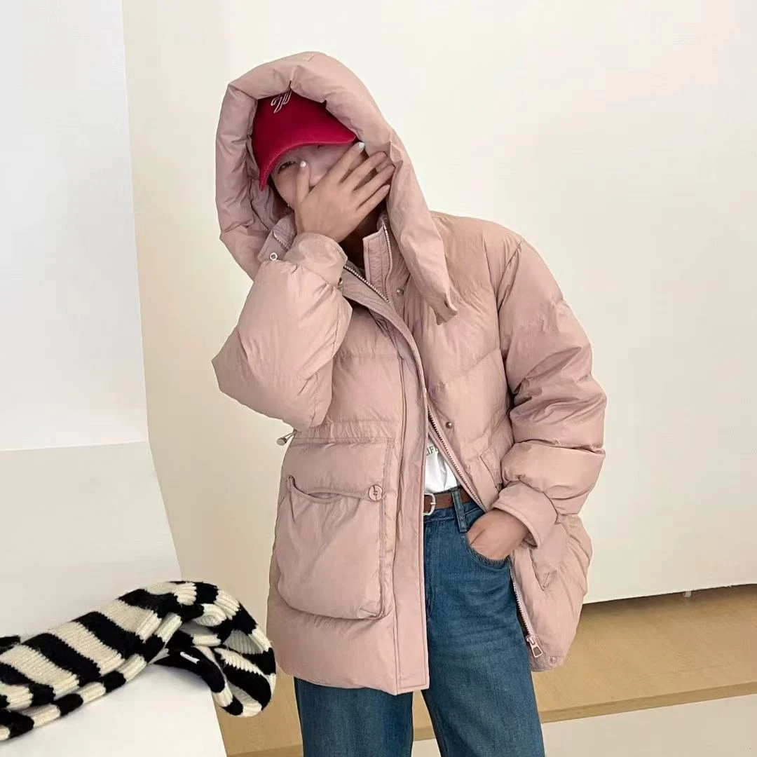 冬季新款抽绳收腰宽松显瘦羽绒服4803