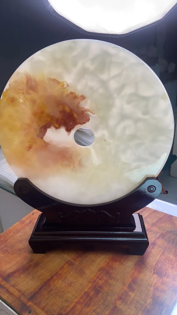 《付米链接》中东阿富汗天然玉石平安扣摆件定制款