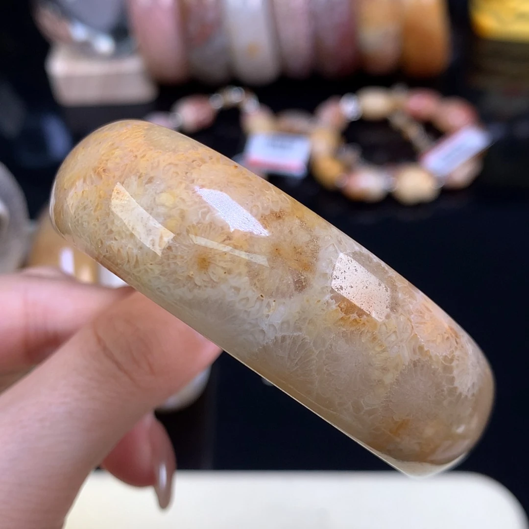 【闪购商品】颈饰未镶嵌硅化珊瑚（珊瑚玉）精品手镯56.7（53号）