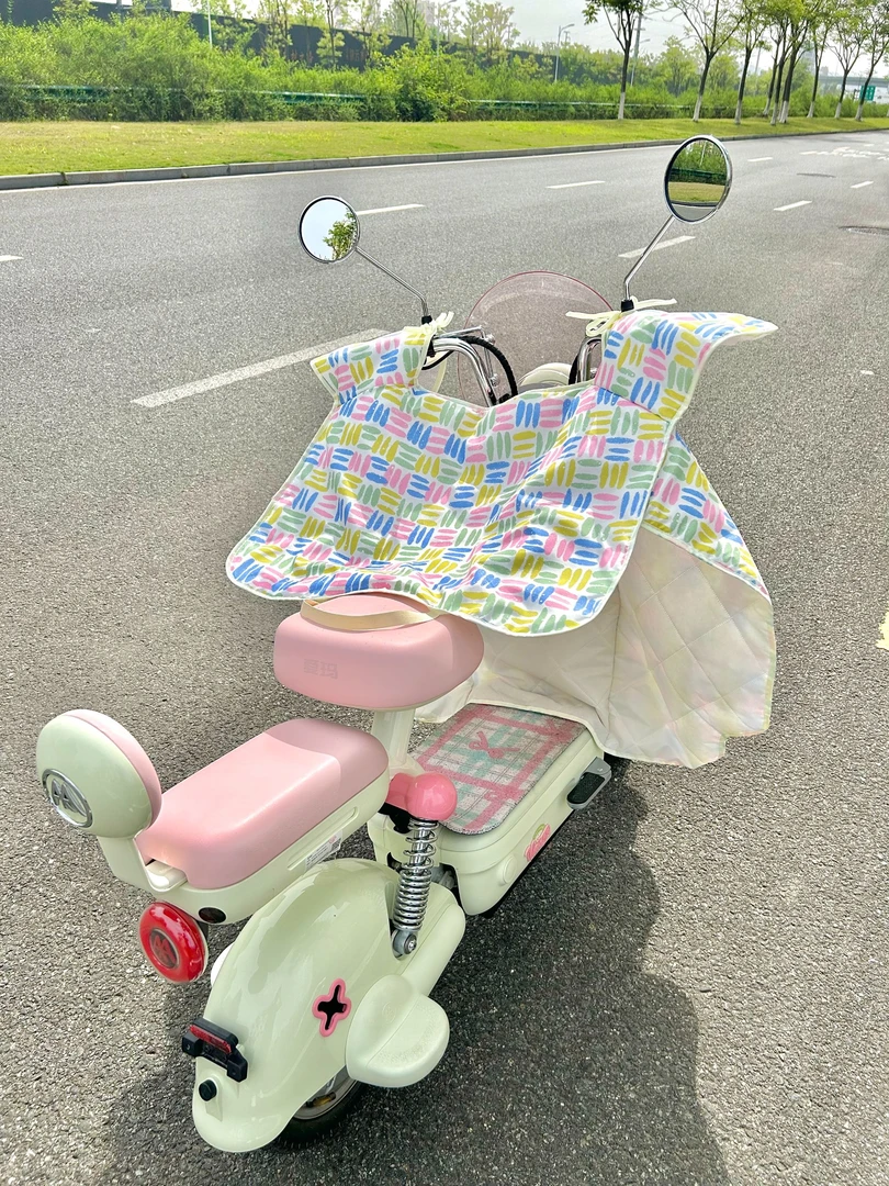 夏季防晒防风电动车挡风被薄款春秋新款电瓶车遮阳罩网纱把套防水