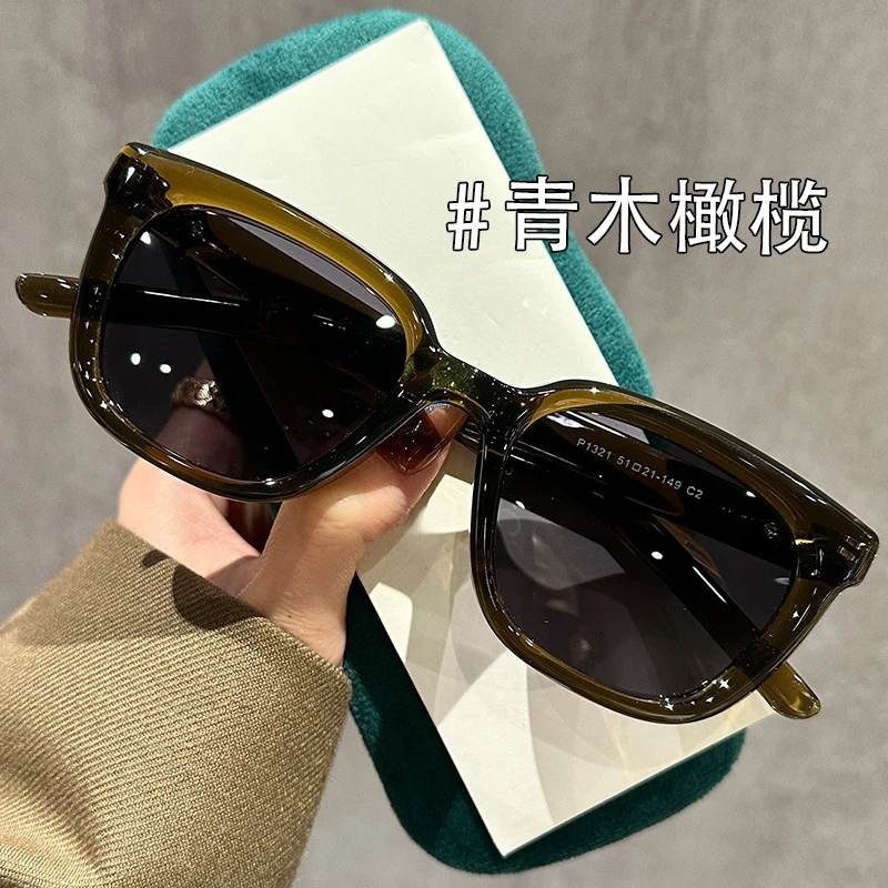 橄榄绿墨镜女ins风高级感素颜神器防紫外线太阳镜时尚防晒眼镜男