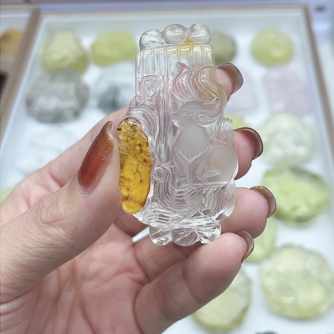 水晶吊坠(不含链)未镶嵌橘****.