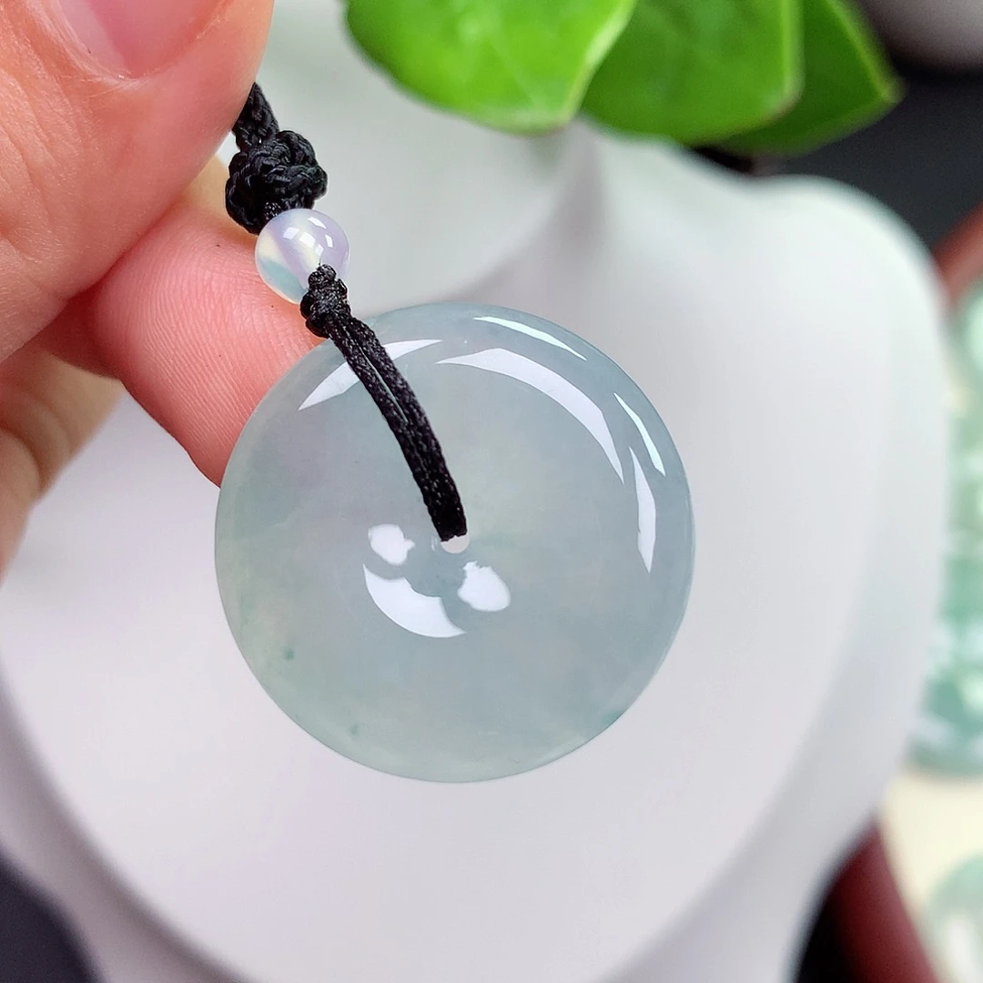 翡翠未镶嵌颈饰平安扣24.7x5.7mm