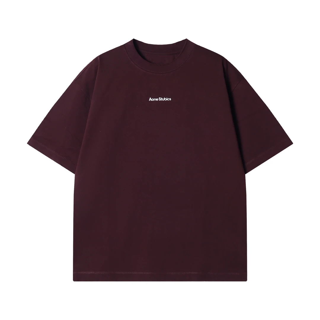 夏季新款时尚个性潮流重磅纯色印花字母圆领短袖T恤小众设计上衣