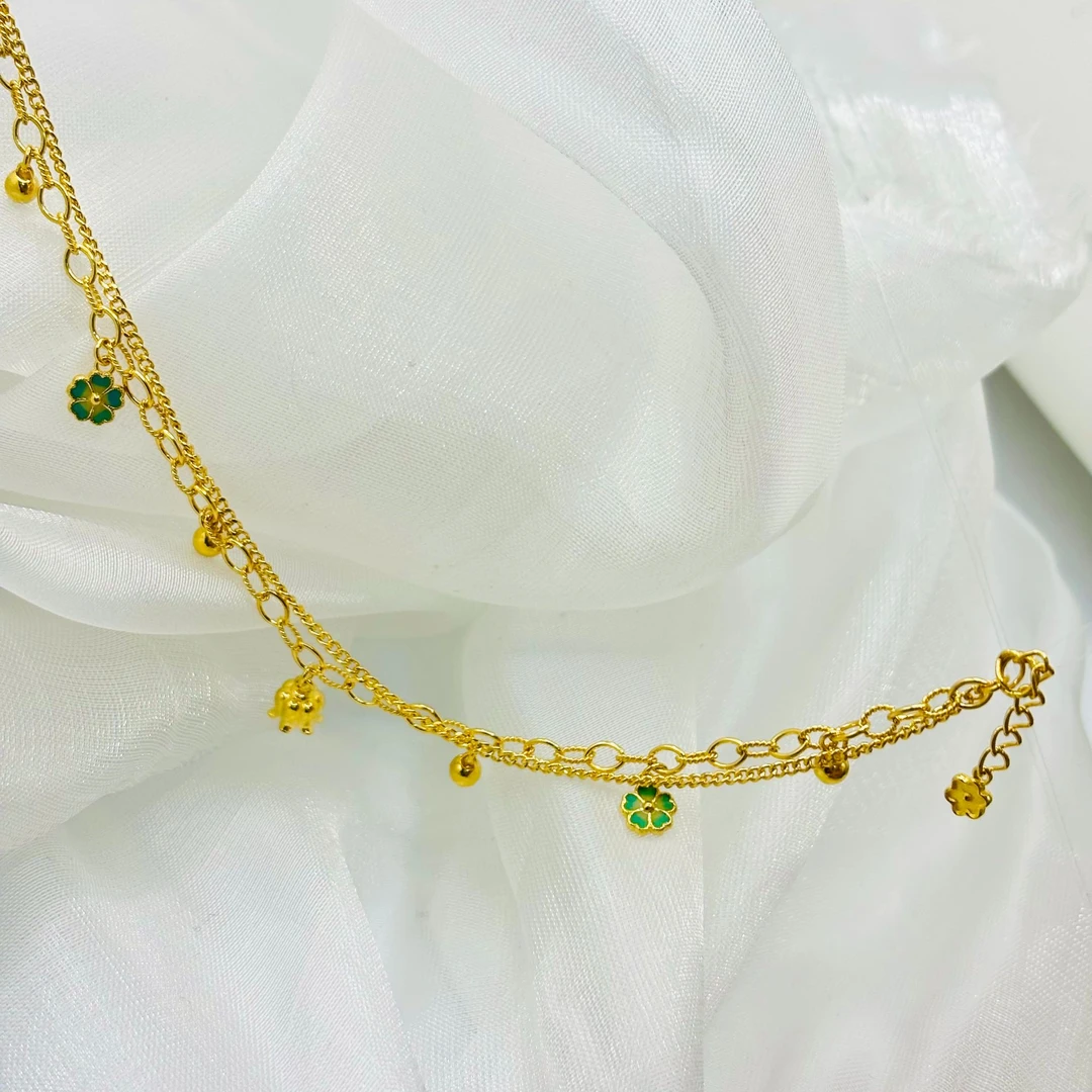 SUNFEEL/赛菲尔②足金999铃兰桃花双链黄金手链礼物推荐