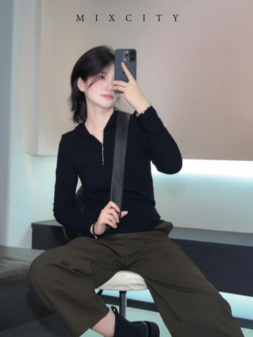 【亚楠本楠】显瘦T◆"巨显瘦"轻薄超弹桑蚕丝休闲百搭连帽上衣8272