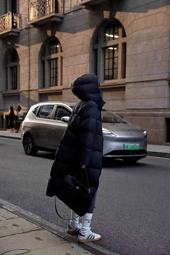 新升级零压感泡芙90新国标白鸭绒大被子时尚百搭长款羽绒服5033