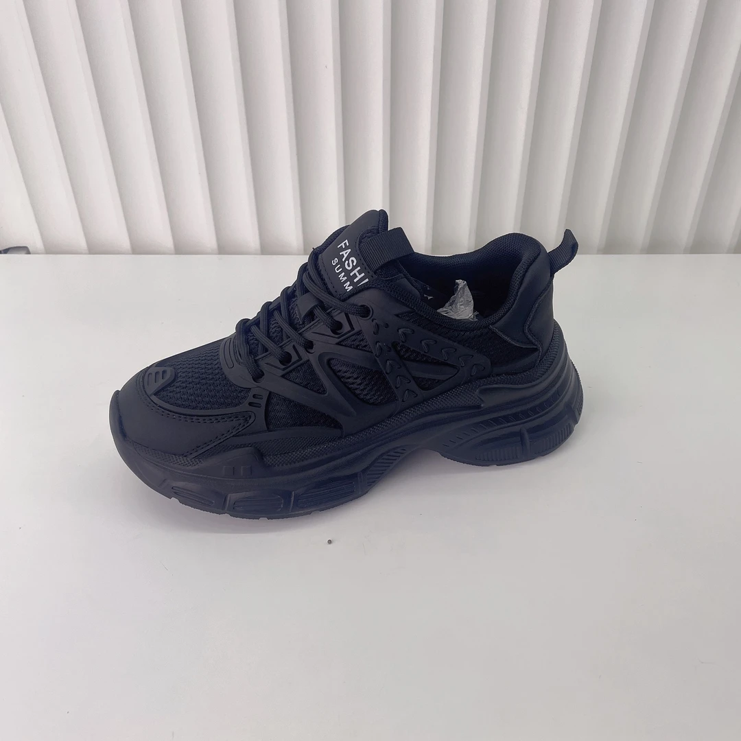 时尚老爹鞋女鞋2025春季新款休闲高跟平底运动鞋圆头女鞋3158