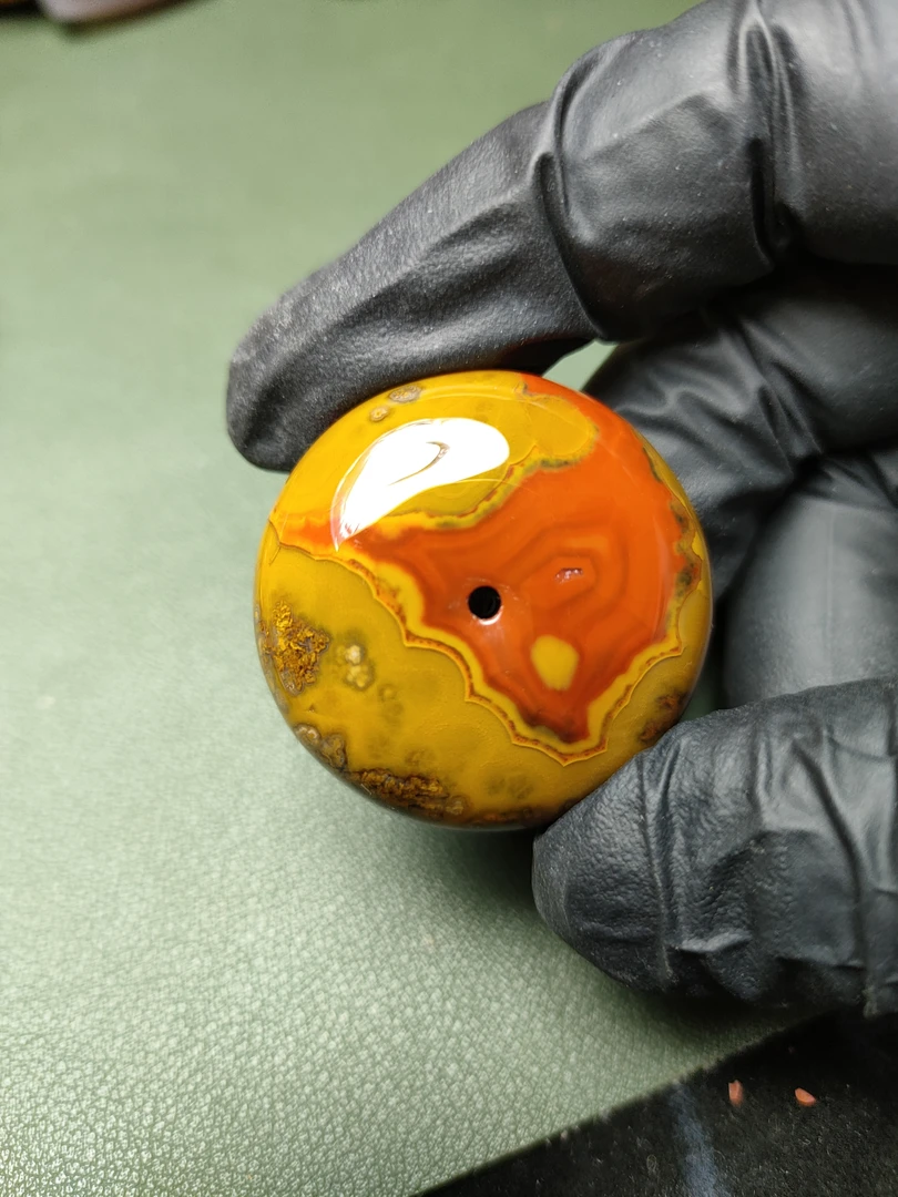 战国红玛瑙平安扣红黄