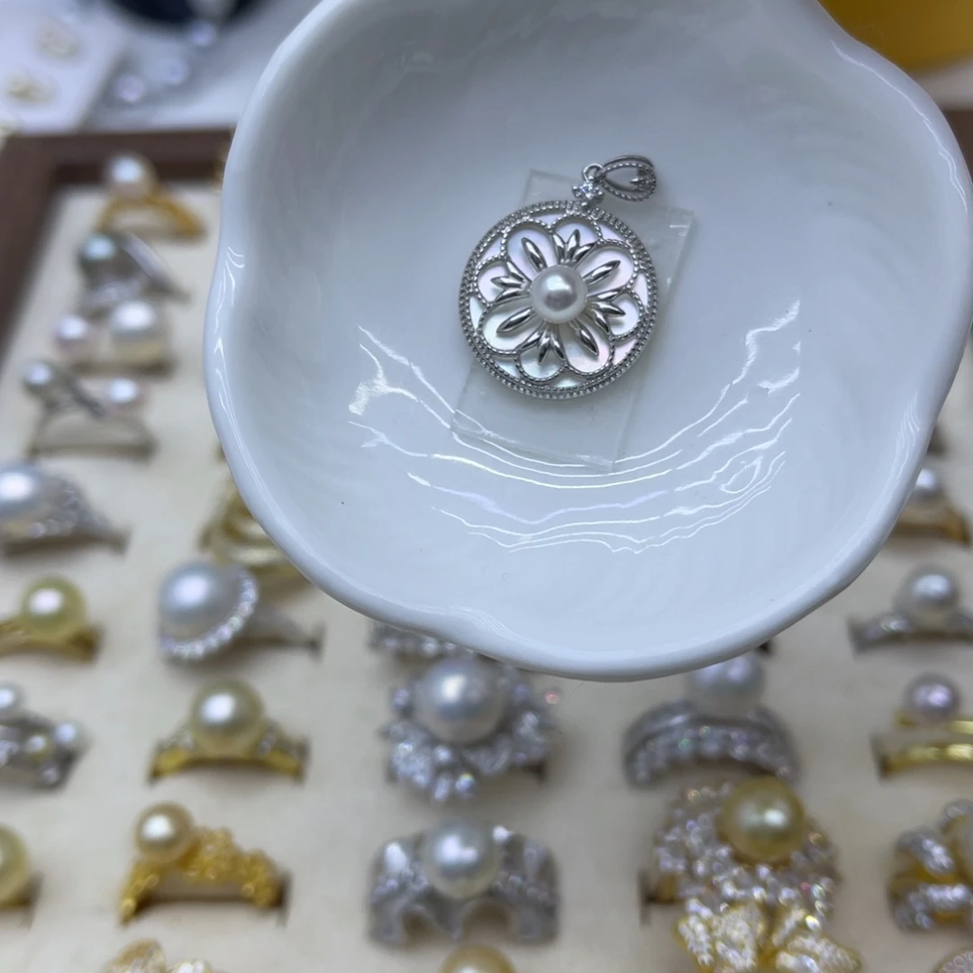 淡水珍珠颈饰银S925镶嵌