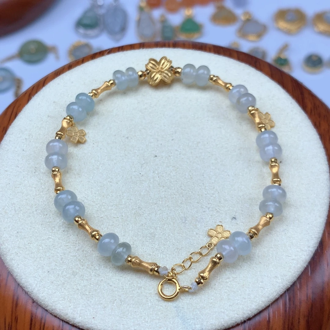 翡翠18K金镶嵌颈饰手链