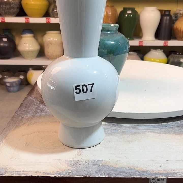 灵****白泥花瓶口9高30，507，摆件