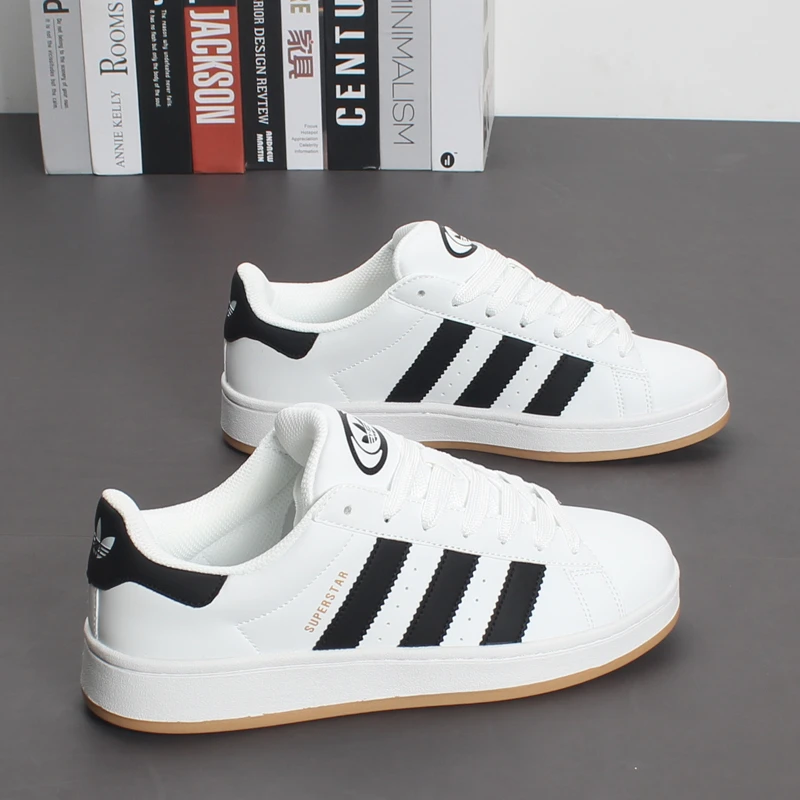 系带休闲鞋情侣板鞋德训小白鞋低帮平底百搭学生休闲鞋拼色男板鞋