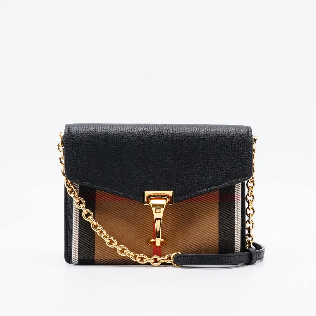 未使用 BURBERRY/博柏利 【诗诗】邮差包格纹拼黑色/BGC201570003