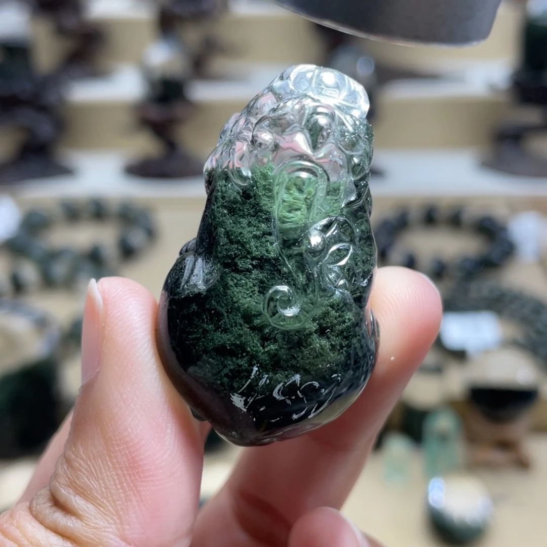 水晶颈饰未镶嵌绿幽灵貔貅