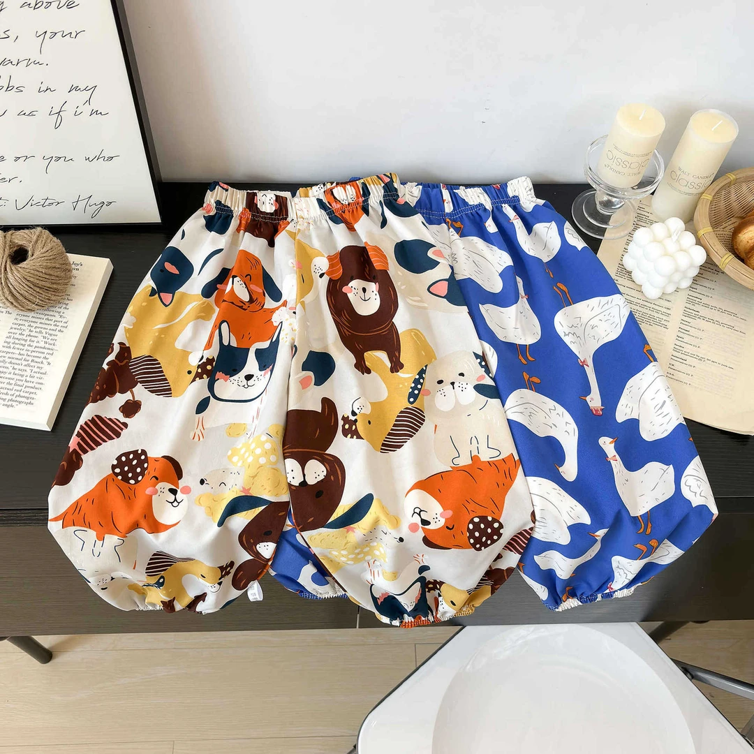 骑行宝宝裤子2025夏季透气时尚百搭男童女童长裤防蚊裤束脚裤潮流