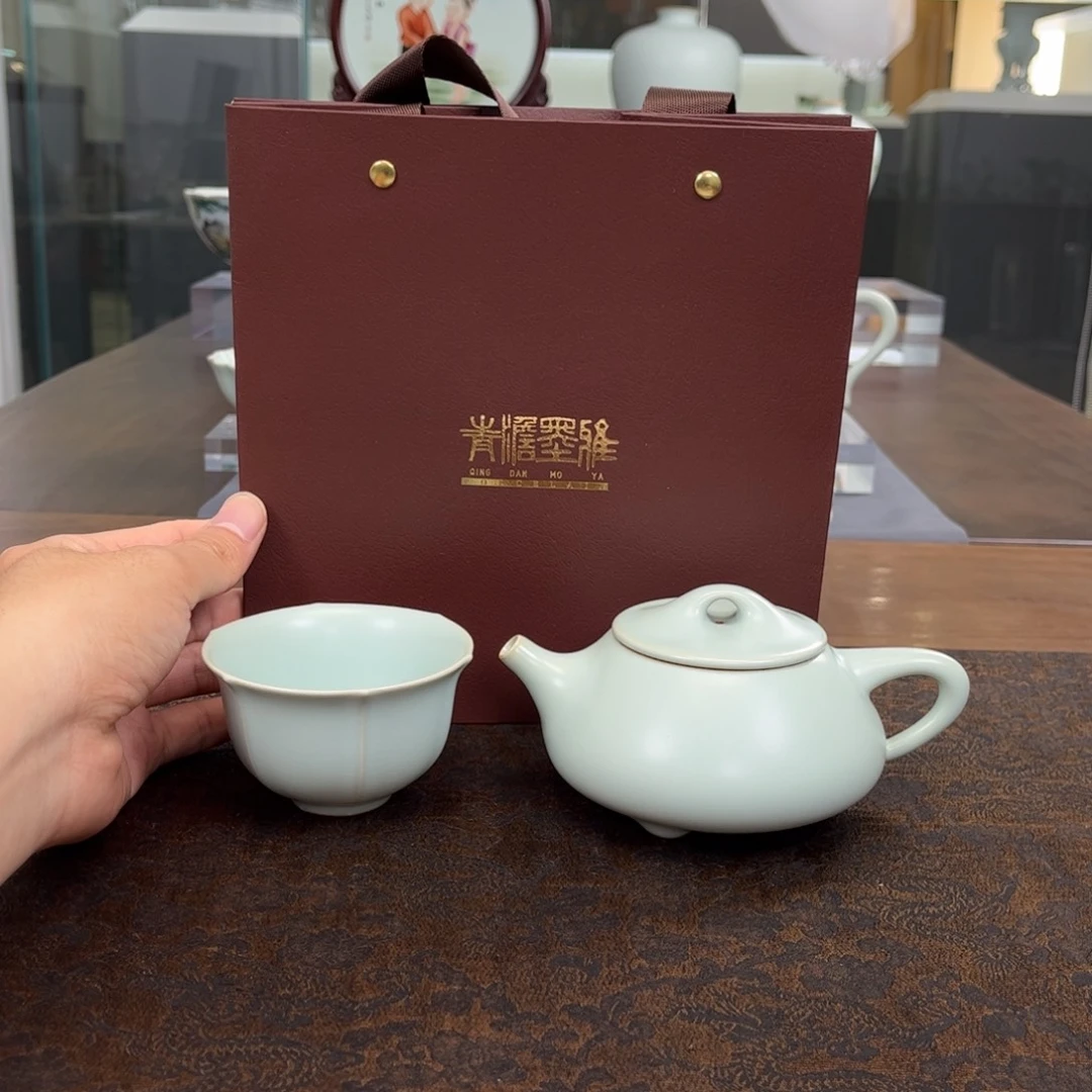 青澹墨雅-石瓢壶➕润玉杯