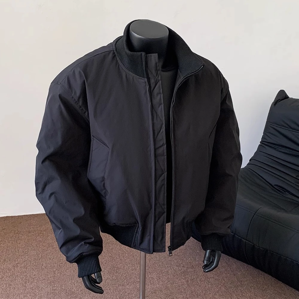 美式高街cleanfit短款飞行夹克棉服男女冬季潮牌加厚保暖男士