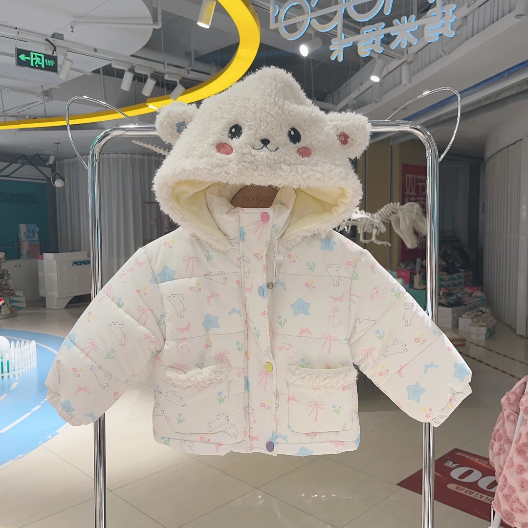 MOMOCO冬季新款女童可爱小兔棉衣外套75820101004