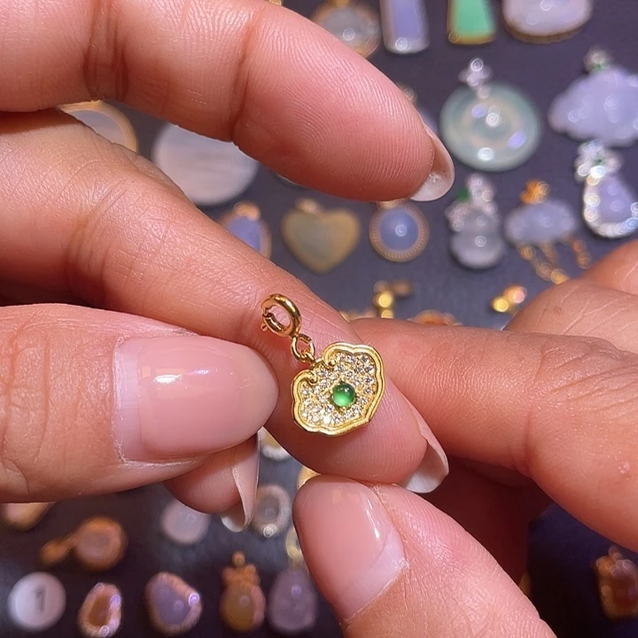 翡翠银S925镶嵌颈饰