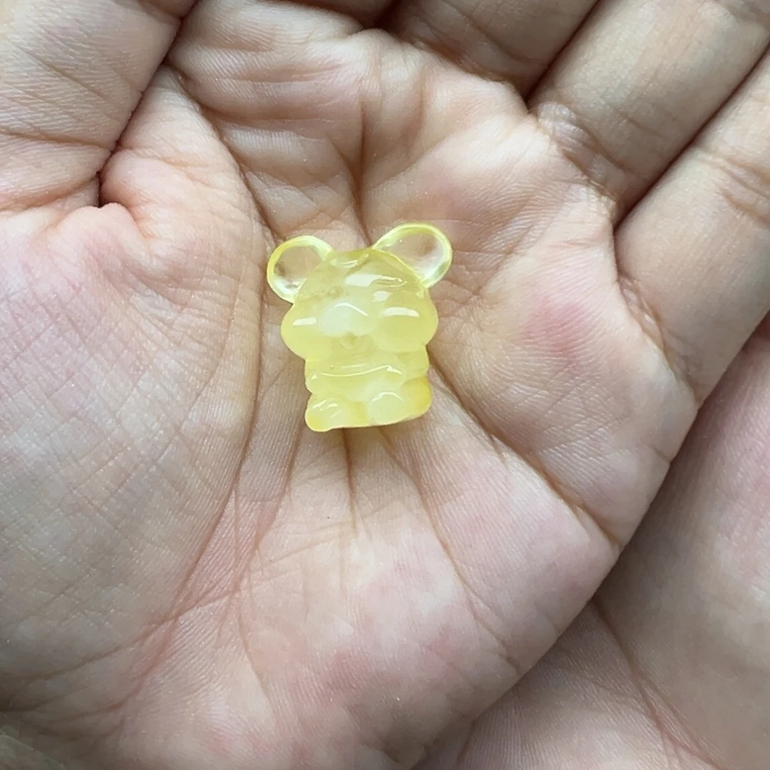 琥珀未镶嵌珠宝奇石老鼠打孔不退换