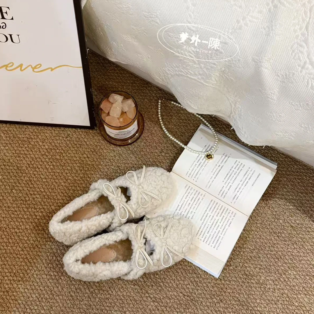 梦外-陳 甜妹奶白内增高加绒毛毛鞋
