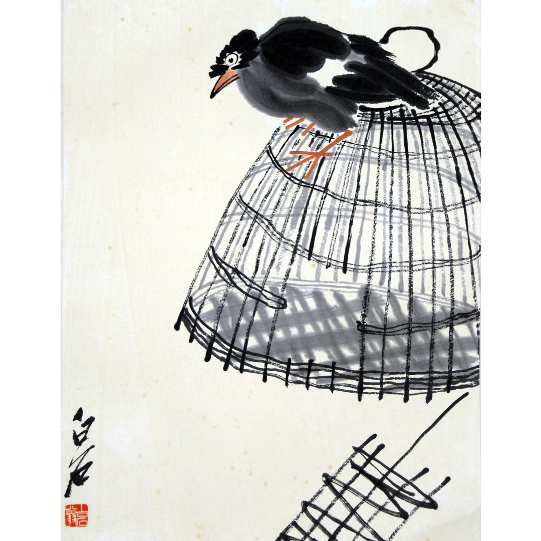 25  QBS  八哥  45X34  纸本镜片