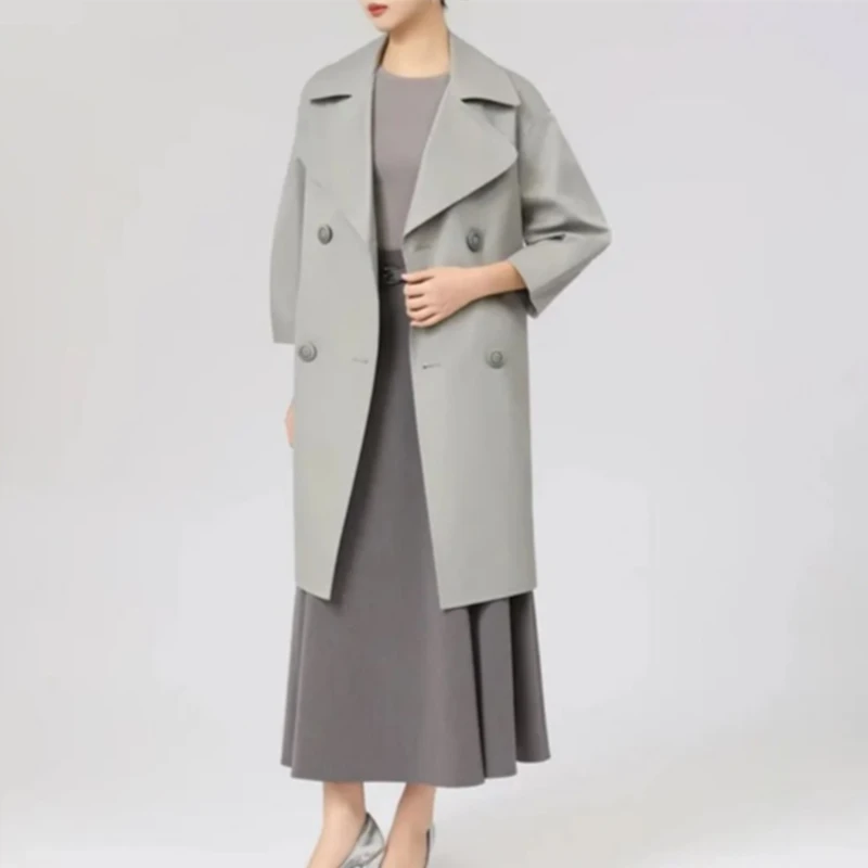 AMASS/阿玛施夏季新款休闲百搭洋气时髦蓝色风衣附腰带5400829