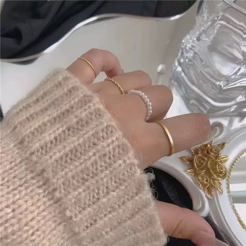 铜合金戒指 8号小众简约尾戒个性指环饰品轻奢10号银色时尚百搭