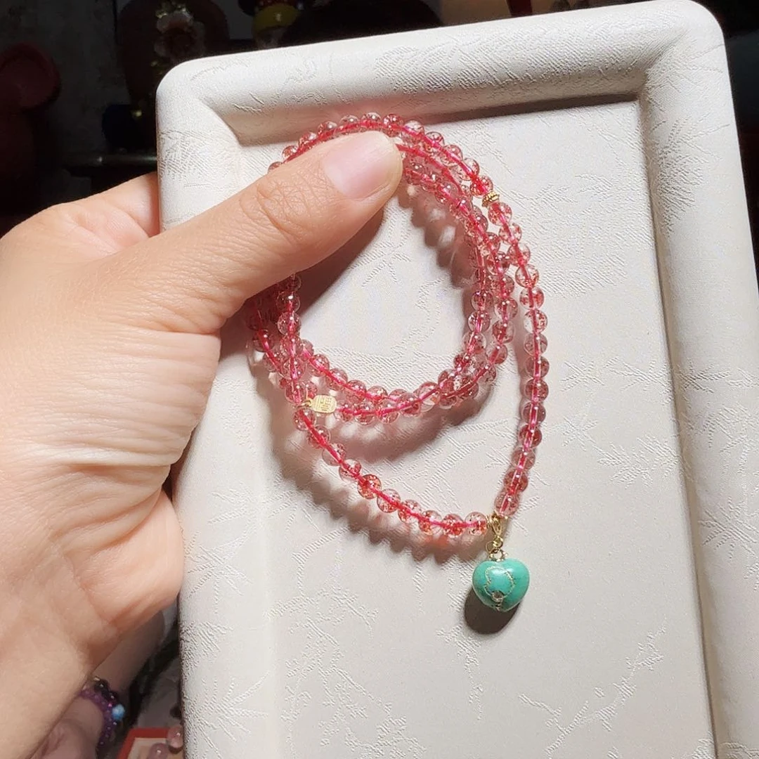 水晶手链18K金镶嵌项链