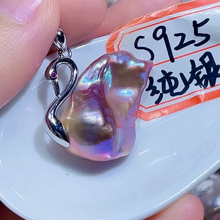 淡水珍珠银S925镶嵌颈饰