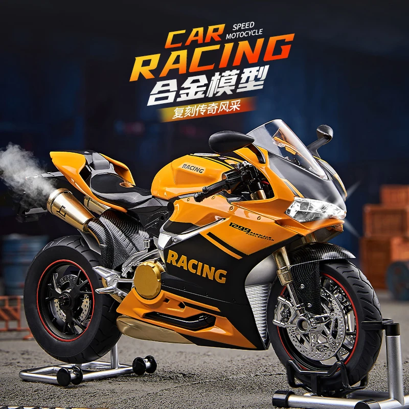 KaBeen杜卡迪摩托车模型可点火机车模型手办摆件仿真合金模型车