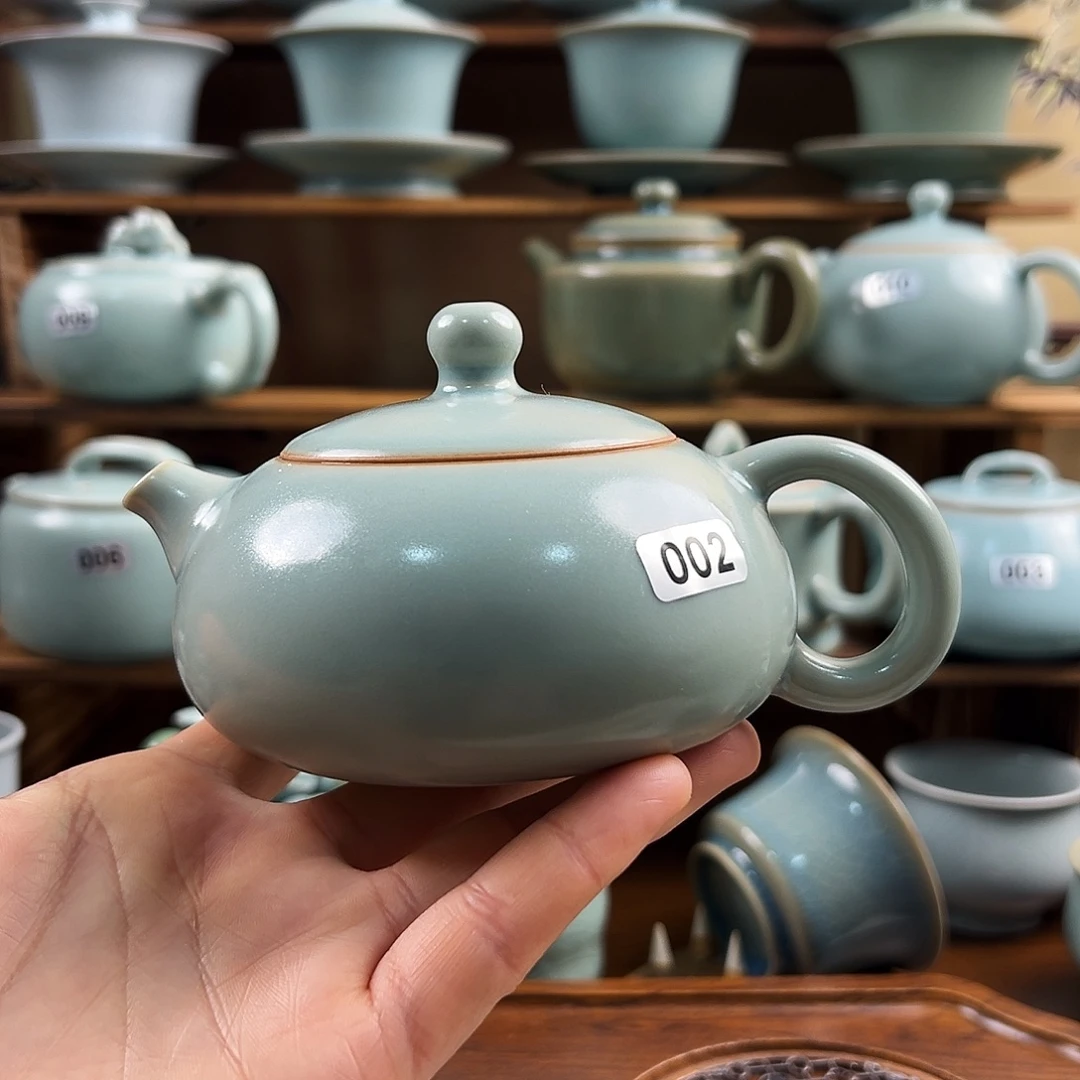 仿古釉半月壶手工省工老师