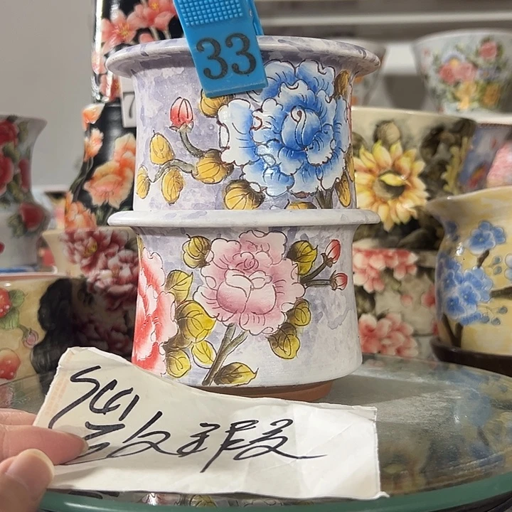 景德镇幸运花盆手绘韩式花盆