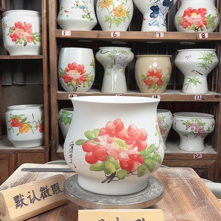 摆件高20口20牡丹新款陶瓷陶瓷