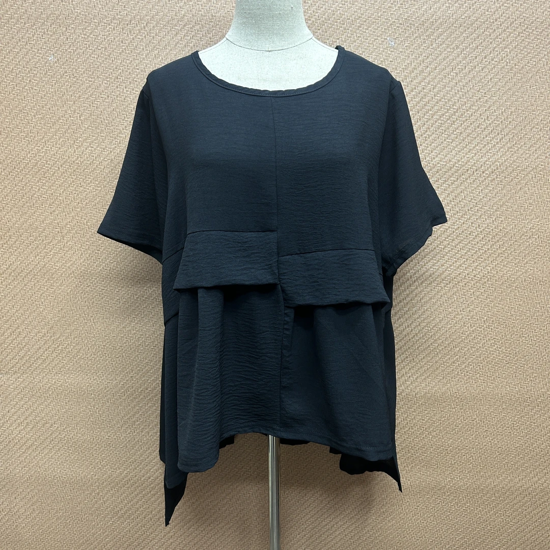 7050新之峰夏季新款上新休闲潮流百搭气质宽松透气遮肉显瘦短袖